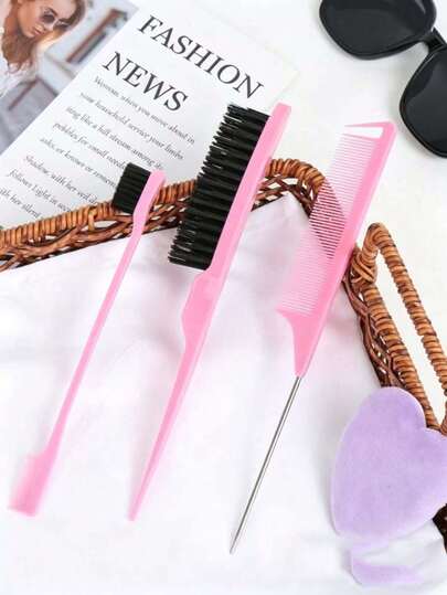 Peigne de coiffure professionnel, peigne multifonctionnel pour la maison, peigne à queue pointue, peigne à démêler et peigne pour cheveux abîmés. Il est utilisé pour lisser les cheveux frisés et ébouriffés, convient pour le coiffage quotidien, le chignon de studio, la coiffure de mariée et les outils de coiffure de salon