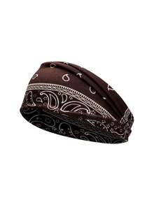 1/7pcs Bohemian Style Headbands, Elastic Non-Slip Knotted Headbands, Paisley Print & Solid Color, Suitable For Daily Yoga, Running, Workout - Multicolor - View 16