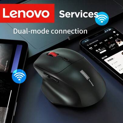  Lenovo N230 Wireless Mouse, Bluetooth + 2.4G Dual Mode Connection, Rechargeable Design, Quiet Mouse For Laptop, Computer, Home Office Use