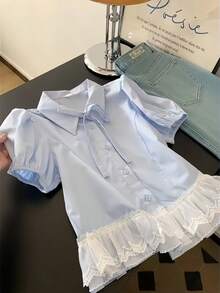 Women Blouses & Shirts - Blue - View 4