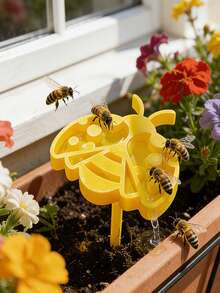 3pcs Bee-Shaped Waterproof Outdoor Decor, Can Be Used As Cute Creative Outdoor Water Source For Bees, Suitable For Garden, Patio, Lawn And Other Outdoor Scenes - Multicolor - View 4