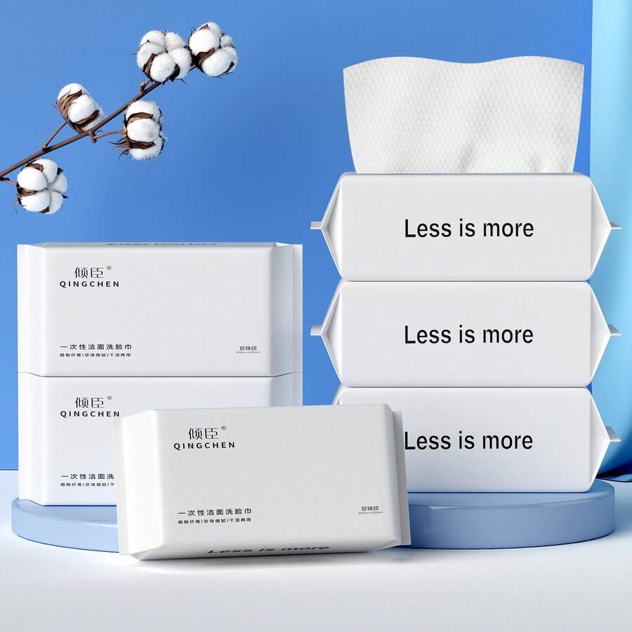 50 khăn lau mặt dùng một lần tiện dụng, khăn lau mặt mềm mại bằng cotton nguyên chất số lượng lớn. - A - Xem 1
