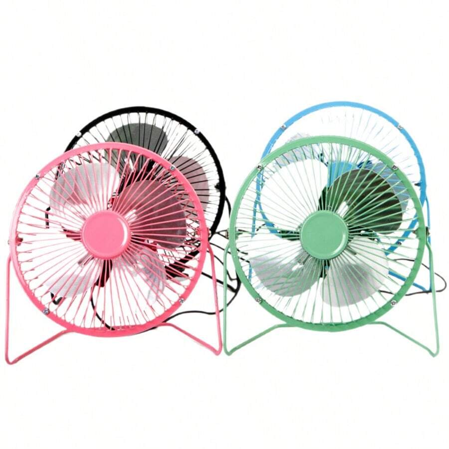 4-Inch Silent USB Mini Fan, 360-Degree Rotating Desk Fan, Summer Cooling, Portable, Notebook - 隨機顏色 - 查看 1