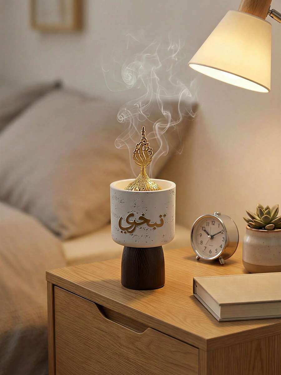 Bộ 1 lư hương nhựa đen, kiểu Ả Rập, giá đỡ hương Bakhoor, tượng trang trí Ramadan, trang trí nhà cửa, trang trí phòng, trang trí tiệc tùng & ngày lễ, hình đèn lồng sao và trăng. Thích hợp cho các khu vực sinh hoạt hàng ngày trong nhà như góc bàn làm việc, bàn trang điểm phòng ngủ, bàn đầu giường và bàn cạnh giường ngủ trong phòng khách, cũng có thể được sử dụng làm vật trang trí trong các không gian thương mại như quán cà phê.