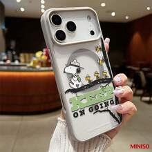 Ốp lưng điện thoại trong suốt có nam châm MINISO Snoopy Keep On Going cho iPhone 17/17 Pro/17 Pro Max/17 Air/16/15/14/13/12/11/X Series, Ốp lưng iPhone 17 Pro Max, Ốp lưng iPhone 17 Pro, Ốp lưng iPhone 17 The Girlfriend, Món quà lý tưởng cho người hâm mộ anime. - màu đen - Xem 3