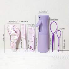 Hair Styling Set, 6pcs Set With Hair Brush, 2pcs Comb, 200ml Spray Bottle, And Two Hair Tail Tools, Suitable For Home Salons - Multicolor - View 7