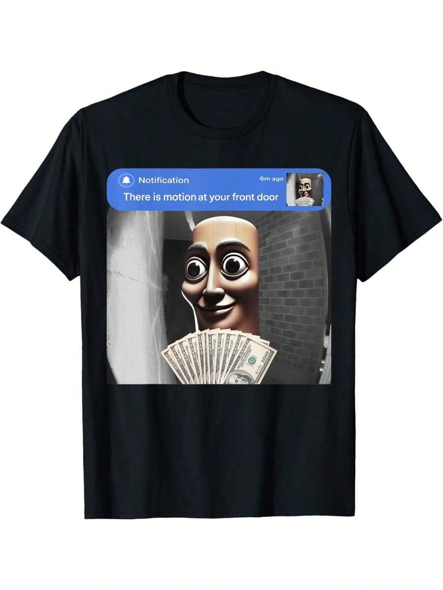 There Is Motion At Your Front Door Tung Tung Tung Sahur Meme T-Shirt - màu đen - Xem 1