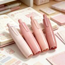 4-Piece Set Of High Aesthetic Gradient Pen Style Dot Glue Press Type Glue Evenly Dispensing, Continuous Line High Viscosity, No Paper Leakage, No Dirt On Hands, Student Manual Account DIY Office Essential Macaron Color Super Healing Stationery - Multicolor - View 4