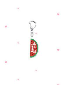 1/6pcs Watermelon Sugar Viva La Vida Acrylic Keychain, Cute Summer Fruit Charm Keyring For Women, Backpack Bag Accessory, Summer Accessory Novelty Fan Gift - Multicolor - View 10