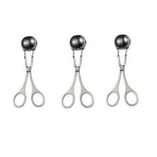 Bộ 3 món muỗng múc thịt viên đa năng bằng thép không gỉ – Dụng cụ làm thịt viên và cá viên tại nhà, dụng cụ ép thịt viên, muỗng múc kem, dụng cụ nhà bếp và khuôn làm cơm viên. - Bạc - Xem 2
