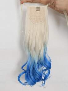 22 pulgadas 1 pieza, coleta con cordón degradado, pieza de cabello sintético resistente al calor, adecuado para mujeres - Degradado - Ver 6