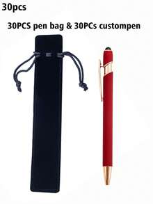 50/30/10/5/3/1pc Set Customized Luxury Soft Touch Round Ballpoint Pen With Black Pencil Case - Personalized Writing Tool, Suitable For Name And Company Website, Perfect Gift For Men, Anniversary, Birthday, Graduation Season Gift, Multi-Functional, Decorative, Reusable, Modern, Colorful, Cute, Vintage, Cartoon, Kawaii, Customized, Personalized, Unique, Customized, Workers, Customers, Students, For Business/Work/Office, For School - Sets - View 44