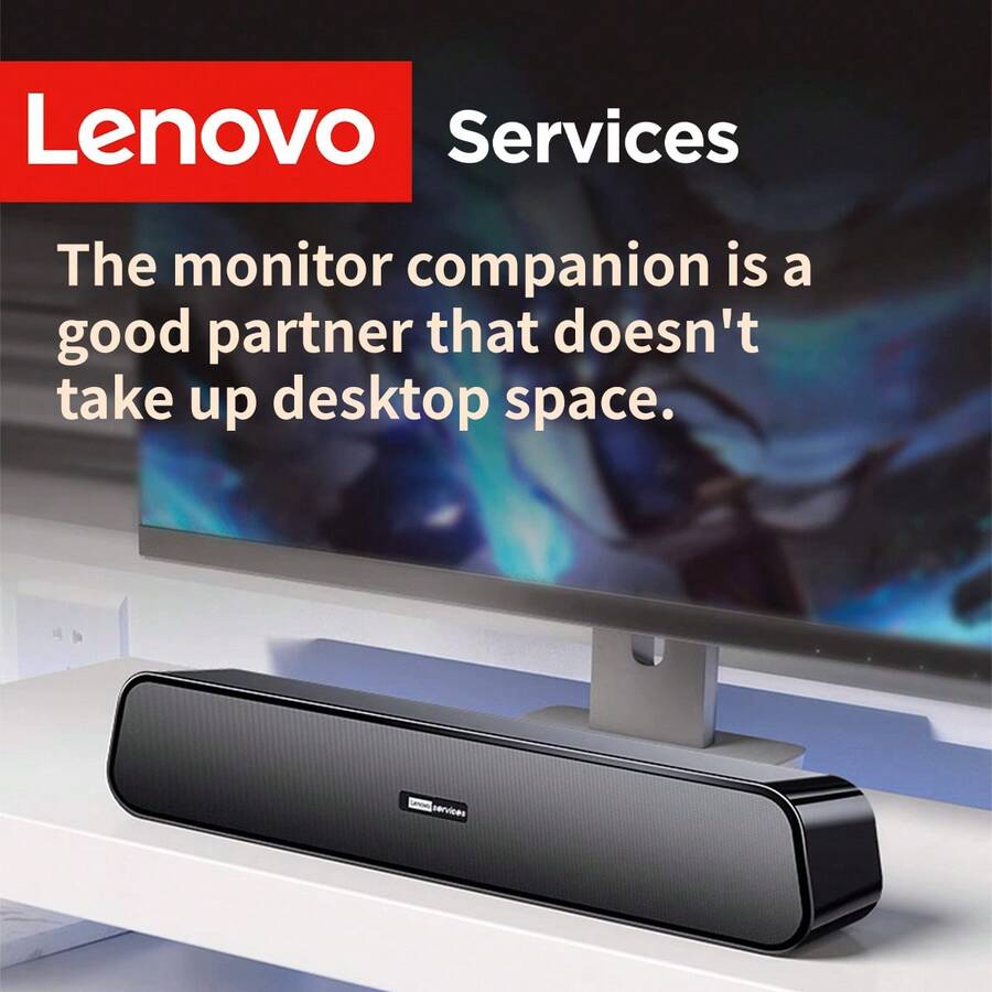 Lenovo B01 Computer Speakers, USB Powered Soundbar, Wired Desktop Speakers, Stereo Bass, For Desktop PC And TV - View 1