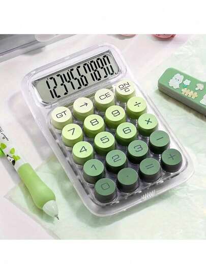 1pc Transparent High-Value Student Calculator, Small Computer, Cute Calculator, Business Financial Office Dedicated Portable Computer