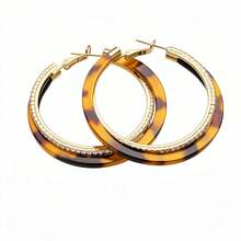 Collar y pendientes minimalistas de plata 925 con ojo turco del zodiaco, joyería mexicana hipoalergénica, aguja de plata incrustada con circonita, pendientes redondos de cruz con placa de acetato, pendientes de lujo ligero de alta gama, pendientes vintage Maillard al por mayor, joyería Bizzarro . - Aguja de plata - oro - marrón - Ver 6