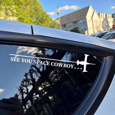 "Goodbye, Space Cowboy" Text Car Stickers, Beautiful Car Exterior Decoration Stickers For Car Exterior Decoration, Home Decoration, Mirror Decoration