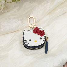 1 chiếc móc khóa ví đựng tiền xu mini Hello Kitty dễ thương của Sanrio, mặt dây chuyền trang trí túi xách bằng da, hộp đựng tai nghe hình mèo hoạt hình, móc chìa khóa ví nhỏ cho bé gái - Nhiều màu - Xem 12