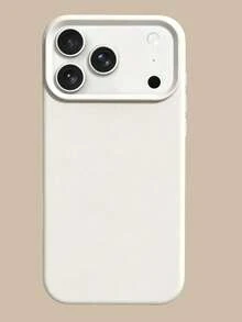1 Minimalist Liquid Silicone Magnetic Wireless Charging Protective Case, Compatible With 17 Air 16 14 13 12 15 Pro Max Plus, With Suede Camera Protection - Antique White - View 2