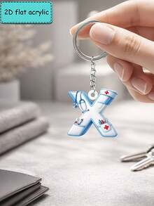 Móc khóa chữ cái đồng phục y tá 2D bằng acrylic phẳng, móc khóa sáng tạo, chủ đề y tá, phụ kiện thời trang, phù hợp cho nhiều dịp, món quà hoàn hảo cho bạn bè. - Y tá A - Xem 36