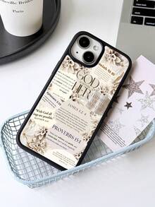 1 funda de teléfono de moda no incluye cordón ni soporte. 1 funda de teléfono suave con diseño floral y eslogan de la Biblia, textura de cuero de cobertura total, compatible con 11/12/13/14/15/16/17 Pro. - Multicolor 3 - Ver 5