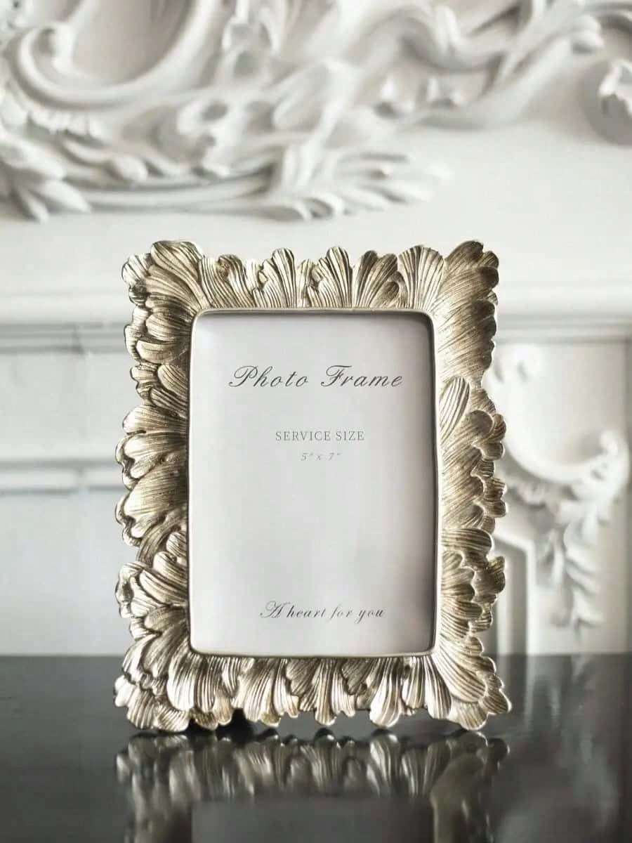 Silver Floral Photo Frame - Vintage Embossed Picture Stand Suitable For Wedding, Anniversary And Birthday Gifts - Multiple Styles - View 1