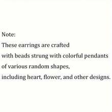 A Pair Of Vintage-Style Floral Heart-Shaped Earrings With Tassels, Suitable For Everyday Wear - Nhiều màu - Xem 9