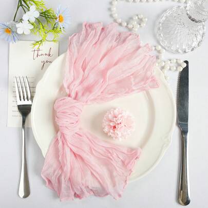 10/20/30/50 Stück rosa Käsetuch-Servietten 17*17 Zoll Gaze Dinner Servietten Großpackung Boho Rustikale Kreppservietten für Bankett Picknick Baby-Shower Party Hochzeit Feiertags-Dekoration