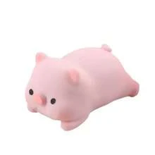 1pc Creative Stress Relief Squeeze Pig Toy - Elastic Mochi Soybean Curd Ball, Helps Relieve Stress For Adults - Multicolor - View 7