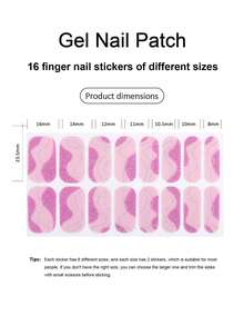 Calcomanías de uñas de color rosa coral, calcomanías de arte de uñas impermeables, unicolor, rosa cebolla verde, envoltorios completos de uñas degradado ombre - Rosa Pálido - Ver 4