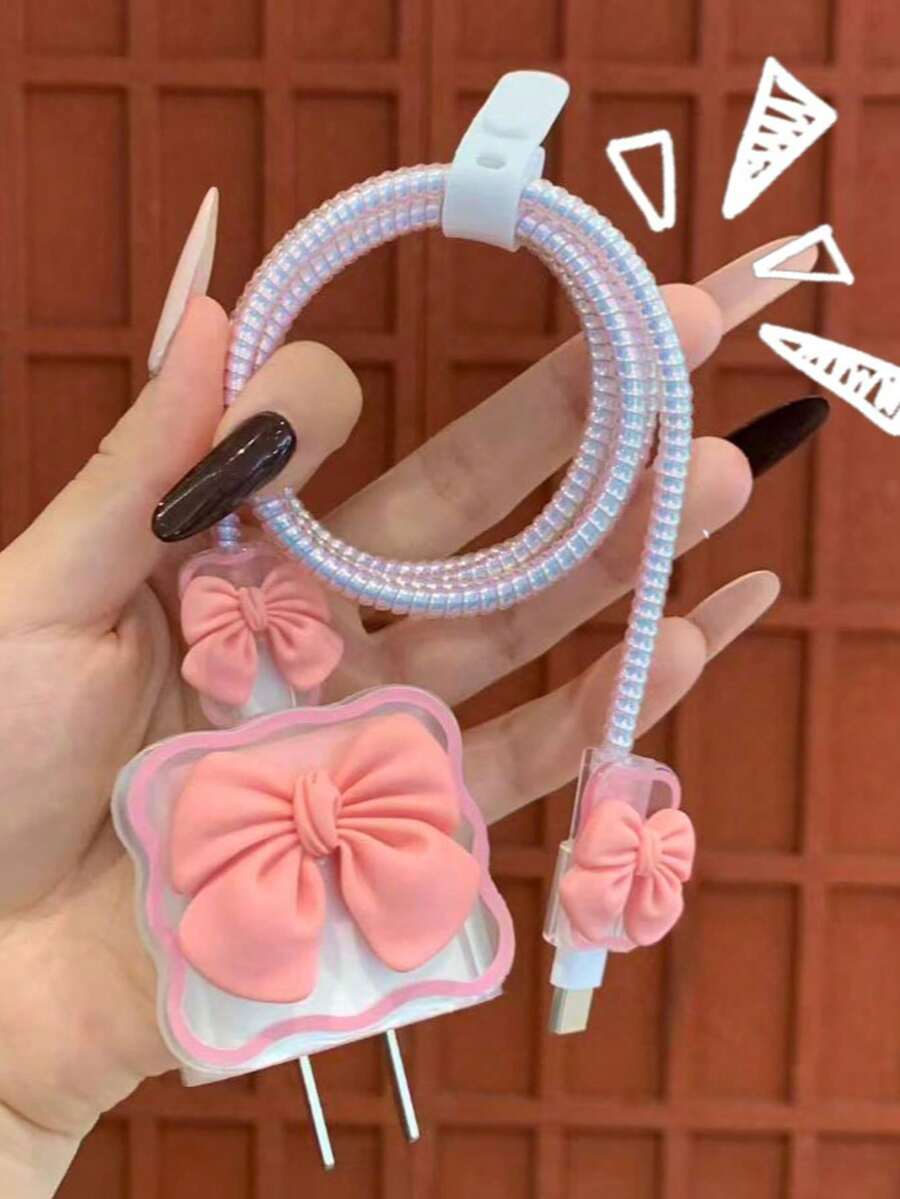 Set de 5 piezas: Protector de cargador con lazo 18/20W + Funda para cable de datos anti-rotura - Multicolor - Ver 1