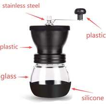 SEAGO Manual Coffee Bean Grinder With Ceramic Burr, Small Hand Crank Coffee Grinder, Coffee Grinding Set With Hand Grinder, Stainless Steel Handle, Suitable For Drip Coffee, Comes With Brush And Scoop - Multicolor - View 7