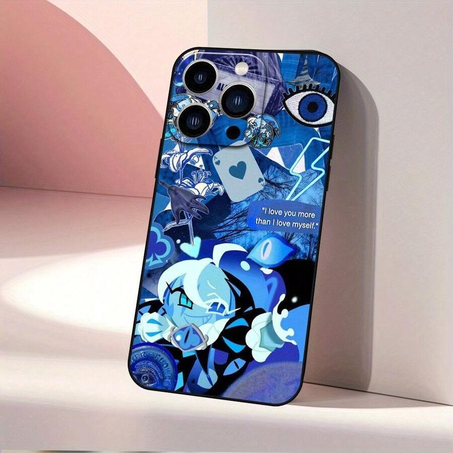 Phone Case: Cookie Run Kingdom Pattern Protective Case, Shockproof With Lens Protection, Black TPU Material, For 17/17 Air/17 Pro/17 Pro Max/ 16/16 Plus/16 Pro/16 Pro Max/15/15 Plus/15 Pro/15 Pro Max/14/14 Plus/14 Pro/14 Pro - màu đen - Xem 1
