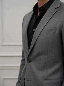 Men's Microfiber Melange Premium Emporio Colombo Suit - 深灰色 - 查看 5