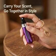 Colorful Metallic Keychain Spray Bottles With Gold Keychains, Portable Perfume Atomizers For Travel - Multicolor - View 7