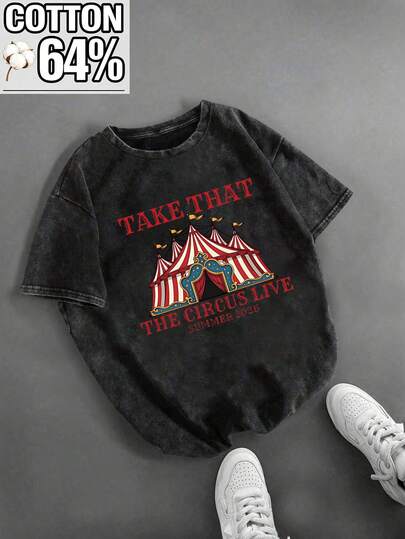 Áo thun nữ cỡ lớn, chất liệu cotton, kiểu dáng cổ tròn, in hình ngôi nhà màu đỏ, lý tưởng cho việc đi làm, đi học và mặc thường ngày. Màu đen.