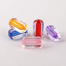 60pcs Transparent Inlaid Color Tube Beads, Acrylic Rectangular Spacer Beads With Large Holes, For DIY Jewelry Making, Bracelets, Necklaces, Phone Charms - Multicolor - View 3