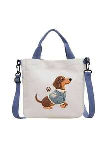 Sausage Dog Pattern Tote Bag For Women, Large Capacity Multi-Functional Shoulder Bag, Lightweight Durable Commuter & Shopping Handbag, Portable Everyday Storage Tote For Work, School, Travel, Beach & Grocery Use, Practical Teacher Gift & Cute Gift For Women - Multicolor - View 14