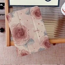1 件装水彩玫瑰印花平板电脑保护套，带笔槽、多角度磁吸支架和自动休眠/唤醒功能，兼容 iPad Pro/Air、三星、小米 Pad 5/6/7、华为 MatePad 和荣耀平板电脑。 - 彩色 - 查看 3