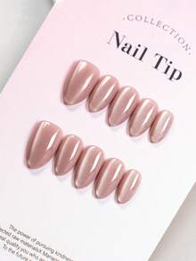 10pcs Handmade Pink Cat Eye Short Press-On Nails, Almond Shape Pattern, Elegant Style Acrylic Nail Art Supplies Include 1 Mini Nail File And 1 Sticker, Perfect For Summer DIY Manicure And Music Festival - Pink - View 3