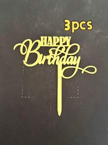 3件組新款壓克力生日蛋糕裝飾插牌，適合點綴派對蛋糕與甜點桌，生日蛋糕裝飾派對創意標語蛋糕頂飾，烘焙裝飾居家廚房必備用品 - styleC - 查看 10