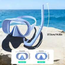 Adult Snorkeling Set, Includes 180° Tempered Glass Anti-Fog Mask, Wet Snorkel, Unisex - Multicolor - View 1