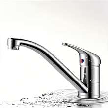 Grifo de cocina con función de rotación de 360 grados, que proporciona opciones de agua caliente y fría, con acabado cromado, diseño a prueba de salpicaduras y flujo de agua constante - Multicolor - Ver 3