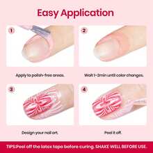 15ML Beetles Liquid Latex For Nails, Peel Off Cuticle Guard With Nail Care Stick, Air-Dry Liquid Latex Barrier Protector For Fingers, Nail Art Manicure Supplies For Women - Pink Latex Liquid Cuticle Guard - View 5
