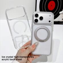 Koolife 1 件装透明磁吸手机壳，PC+TPU 2.0mm 背板，360° 旋转支架，兼容 MagSafe，防震保护壳，适用于 Apple 17/17 Pro/17 Pro Max/17 Air/16/15/14/13/12 - 透明支架款 - 查看 7
