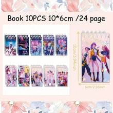 5本/套 K-Pop 100页卡通笔记本，K-Pop 可爱动漫人物图案便携式螺旋笔记本，24页，儿童节礼物 [款式随机发货] - 彩色 - 查看 4
