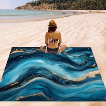 1pc Gold Pattern Beach Mat, Extra Large Beach Mat, Lightweight And Durable. Perfect For Travel, Camping And Picnic. Adult Extra Large Size. Perfect For Beach And Outdoor Adventures - Style5 - View 1