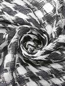 Desert Plaid Tactical Square Scarf Arabic Tassel Keffiyeh Headscarf - Black and White - View 4