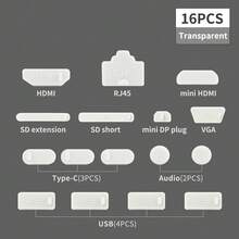 Bộ 16 nút bịt lỗ bụi đa năng cho laptop, bảo vệ toàn diện các giao diện để ngăn ngừa bụi tích tụ. - Xem 8