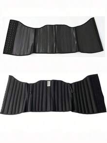 1pc Latex Curve 25 Steel Bone Waist Trainer, Body Shaper Compression Bustier Waist Cincher Sports Waist Belt - 黑色 - 查看 5