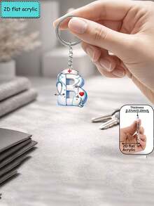 Móc khóa chữ cái đồng phục y tá 2D bằng acrylic phẳng, móc khóa sáng tạo, chủ đề y tá, phụ kiện thời trang, phù hợp cho nhiều dịp, món quà hoàn hảo cho bạn bè. - Y tá A - Xem 26
